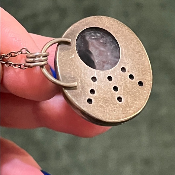 Little Relics Artisan Scenic Montana Moss Agate Sterling Silver Pendant Necklace - Picture 5 of 8